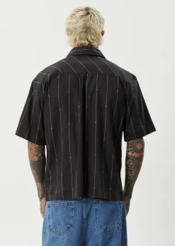 Shirts<Afends A Stripe  - Short Sleeve Shirt Black