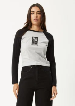 Long Sleeve<Afends Adele  -  Long Sleeve Raglan Tee Black / Grey Marle