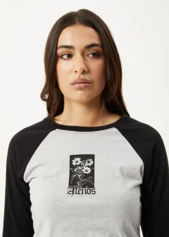 Long Sleeve<Afends Adele  -  Long Sleeve Raglan Tee Black / Grey Marle