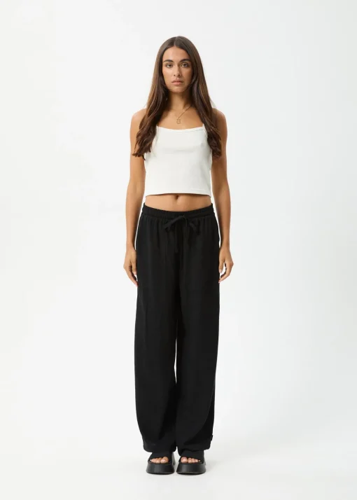 Pants<Afends Amaya  - Wide Leg Pant Black