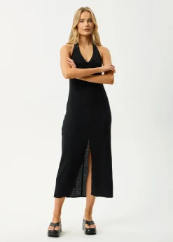 Dresses<Afends Andy - Halter Maxi Dress Black
