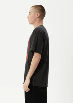 T-Shirts<Afends Apocalypso  - Retro Tee Stone Black