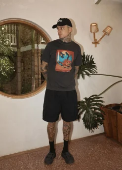 T-Shirts<Afends Apocalypso  - Retro Tee Stone Black