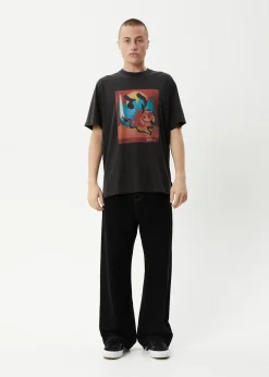 T-Shirts<Afends Apocalypso  - Retro Tee Stone Black