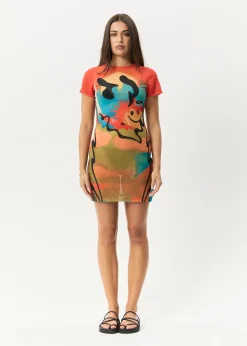 Dresses<Afends Apocalypso  - Sheer Mini Dress Multi