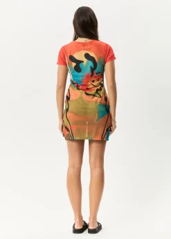Dresses<Afends Apocalypso  - Sheer Mini Dress Multi