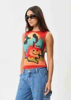 Sleeveless<Afends Apocalypso - Sheer Tank Multi