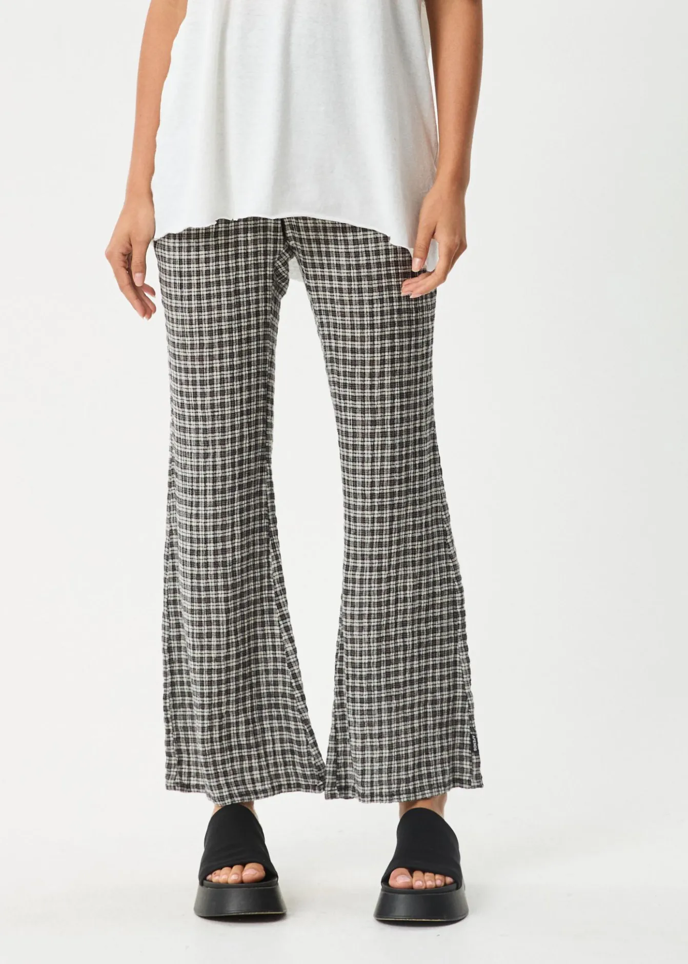 Pants|Sets & Co-Ords<Afends Asta - Seersucker Flare Pant Steel Check