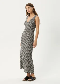 Dresses<Afends Asta  - Seersucker Maxi Dress Steel Check