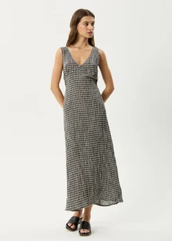 Dresses<Afends Asta  - Seersucker Maxi Dress Steel Check