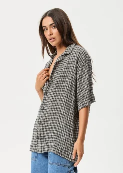 Shirts|Sets & Co-Ords<Afends Asta  - Seersucker Regular Shirt Steel Check