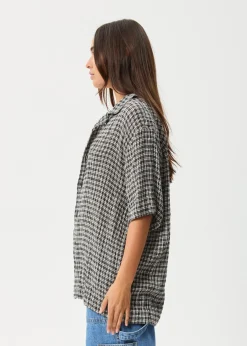 Shirts|Sets & Co-Ords<Afends Asta  - Seersucker Regular Shirt Steel Check