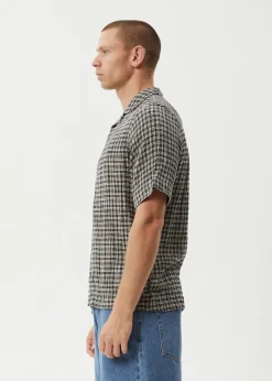 Shirts|Sets & Co-Ords<Afends Asta  - Seersucker Regular Shirt Steel Check