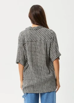 Shirts|Sets & Co-Ords<Afends Asta  - Seersucker Regular Shirt Steel Check