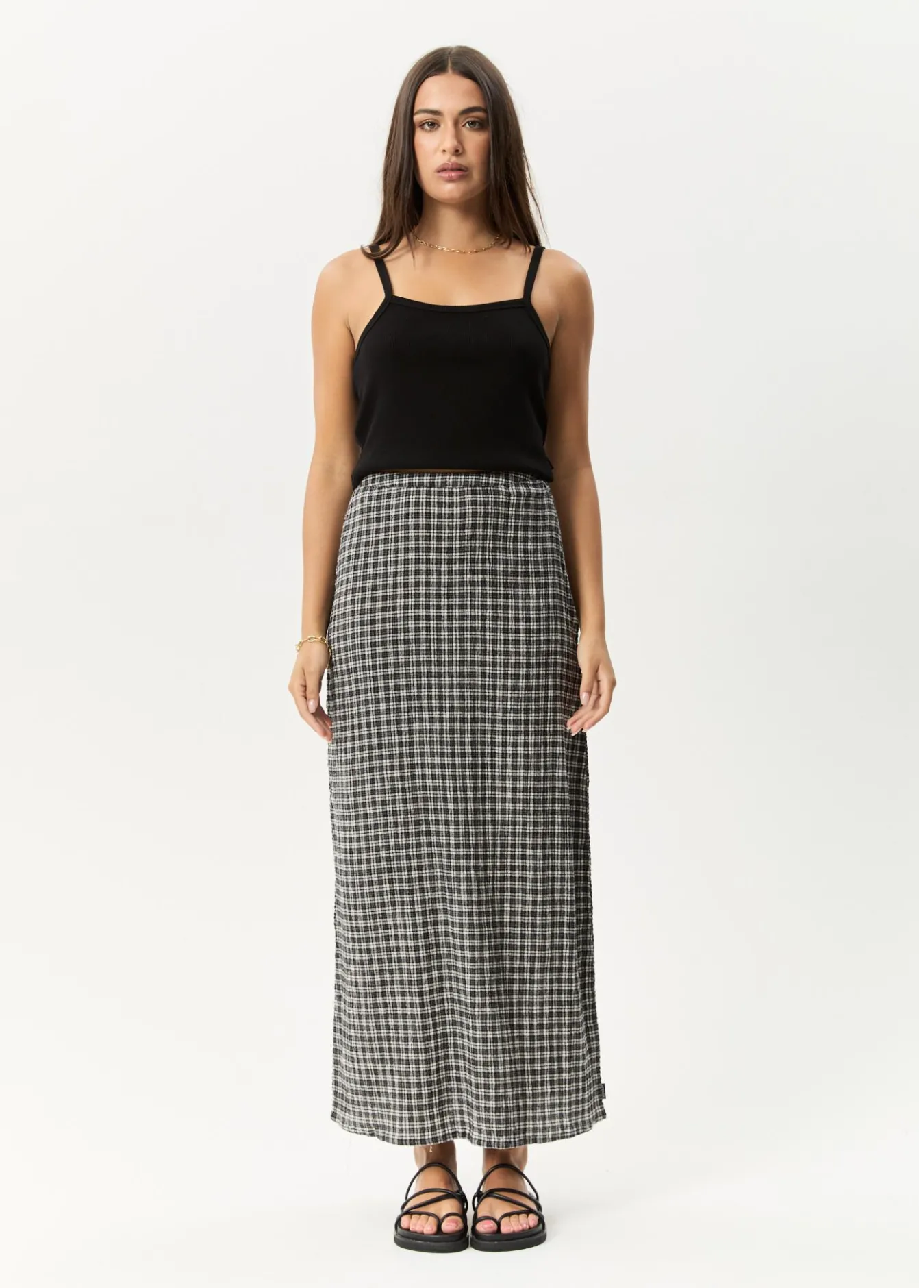 Sets & Co-Ords|Skirts<Afends Asta Base - Seersucker Skirt Steel Check