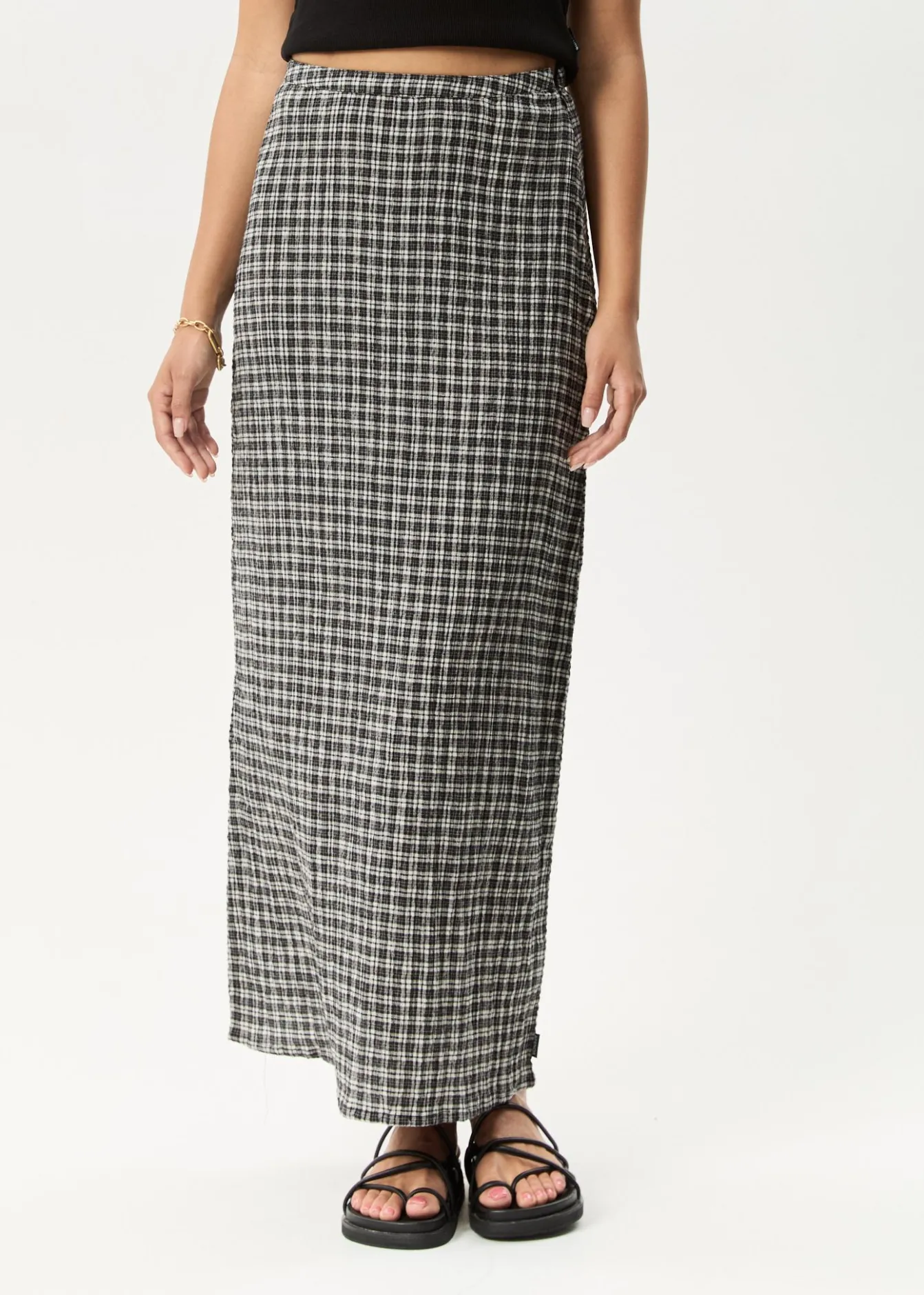 Sets & Co-Ords|Skirts<Afends Asta Base - Seersucker Skirt Steel Check