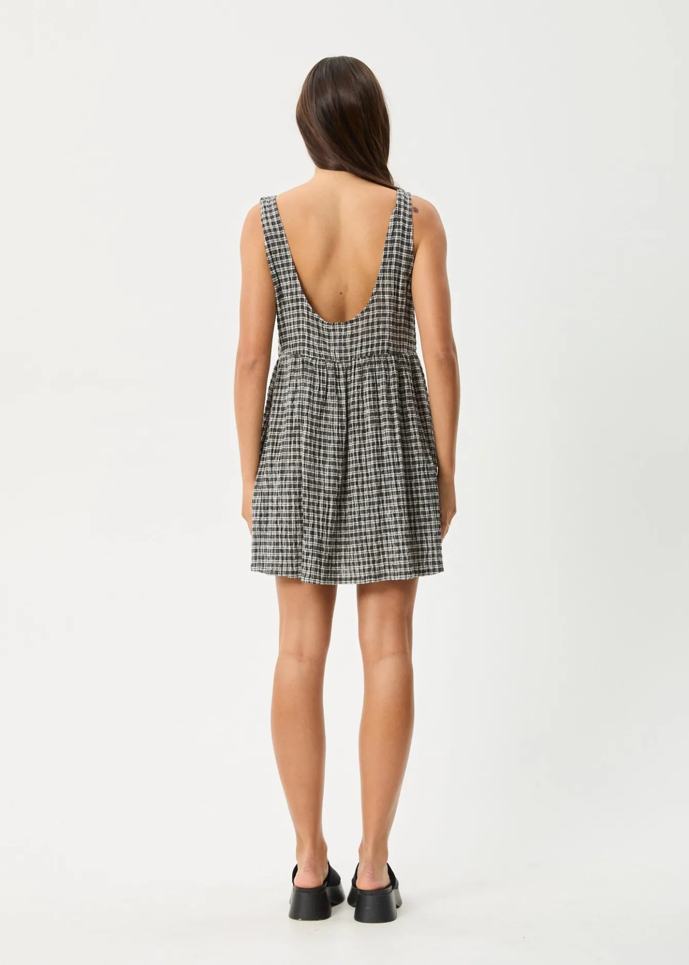 Dresses<Afends Asta Jesse - Seersucker Mini Dress Steel Check