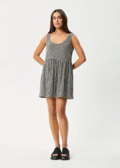 Dresses<Afends Asta Jesse - Seersucker Mini Dress Steel Check