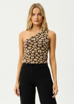 Sleeveless<Afends Astoria - One Shoulder Top Coffee