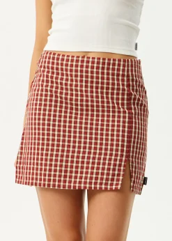 Sets & Co-Ords|Skirts<Afends Austin  - Check Mini Skirt Red Rum