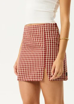 Sets & Co-Ords|Skirts<Afends Austin  - Check Mini Skirt Red Rum