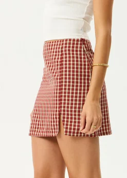 Sets & Co-Ords|Skirts<Afends Austin  - Check Mini Skirt Red Rum