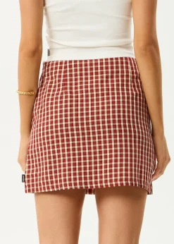 Sets & Co-Ords|Skirts<Afends Austin  - Check Mini Skirt Red Rum