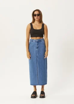 Skirts<Afends Ayla - Denim Maxi Skirt Worn Blue