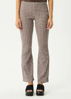 Pants|Sets & Co-Ords<Afends Base  - Seersucker Flare Pant Coffee Check