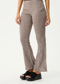 Pants|Sets & Co-Ords<Afends Base  - Seersucker Flare Pant Coffee Check