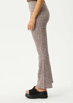 Pants|Sets & Co-Ords<Afends Base  - Seersucker Flare Pant Coffee Check