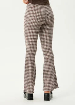 Pants|Sets & Co-Ords<Afends Base  - Seersucker Flare Pant Coffee Check