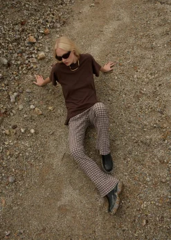 Pants|Sets & Co-Ords<Afends Base  - Seersucker Flare Pant Coffee Check