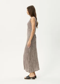 Dresses<Afends Base  - Seersucker Maxi Dress Coffee Check