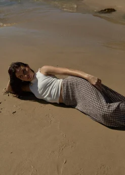 Sets & Co-Ords|Skirts<Afends Base  - Seersucker Maxi Skirt Coffee Check