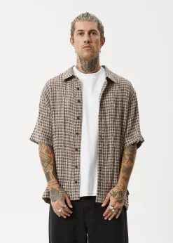Shirts|Sets & Co-Ords<Afends Base  - Short Sleeve Shirt Coffee Check