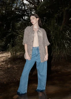 Shirts|Sets & Co-Ords<Afends Base  - Short Sleeve Shirt Coffee Check