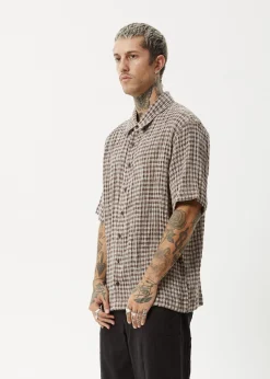 Shirts|Sets & Co-Ords<Afends Base  - Short Sleeve Shirt Coffee Check