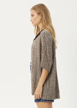 Shirts|Sets & Co-Ords<Afends Base  - Short Sleeve Shirt Coffee Check