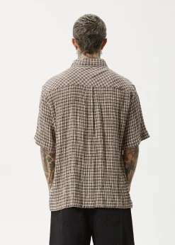 Shirts|Sets & Co-Ords<Afends Base  - Short Sleeve Shirt Coffee Check