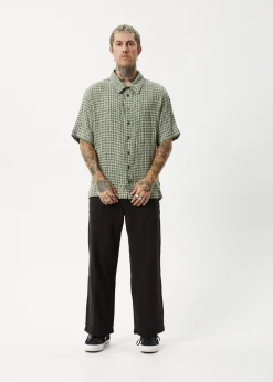 Shirts|Sets & Co-Ords<Afends Base  - Short Sleeve Shirt Deep Green Check