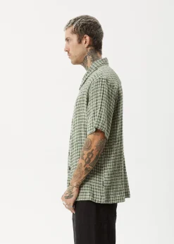 Shirts|Sets & Co-Ords<Afends Base  - Short Sleeve Shirt Deep Green Check