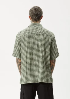 Shirts|Sets & Co-Ords<Afends Base  - Short Sleeve Shirt Deep Green Check