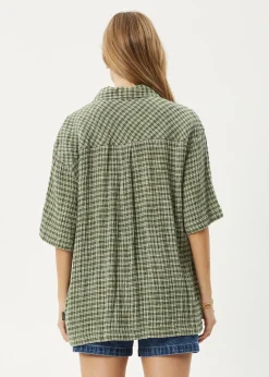 Shirts|Sets & Co-Ords<Afends Base  - Short Sleeve Shirt Deep Green Check