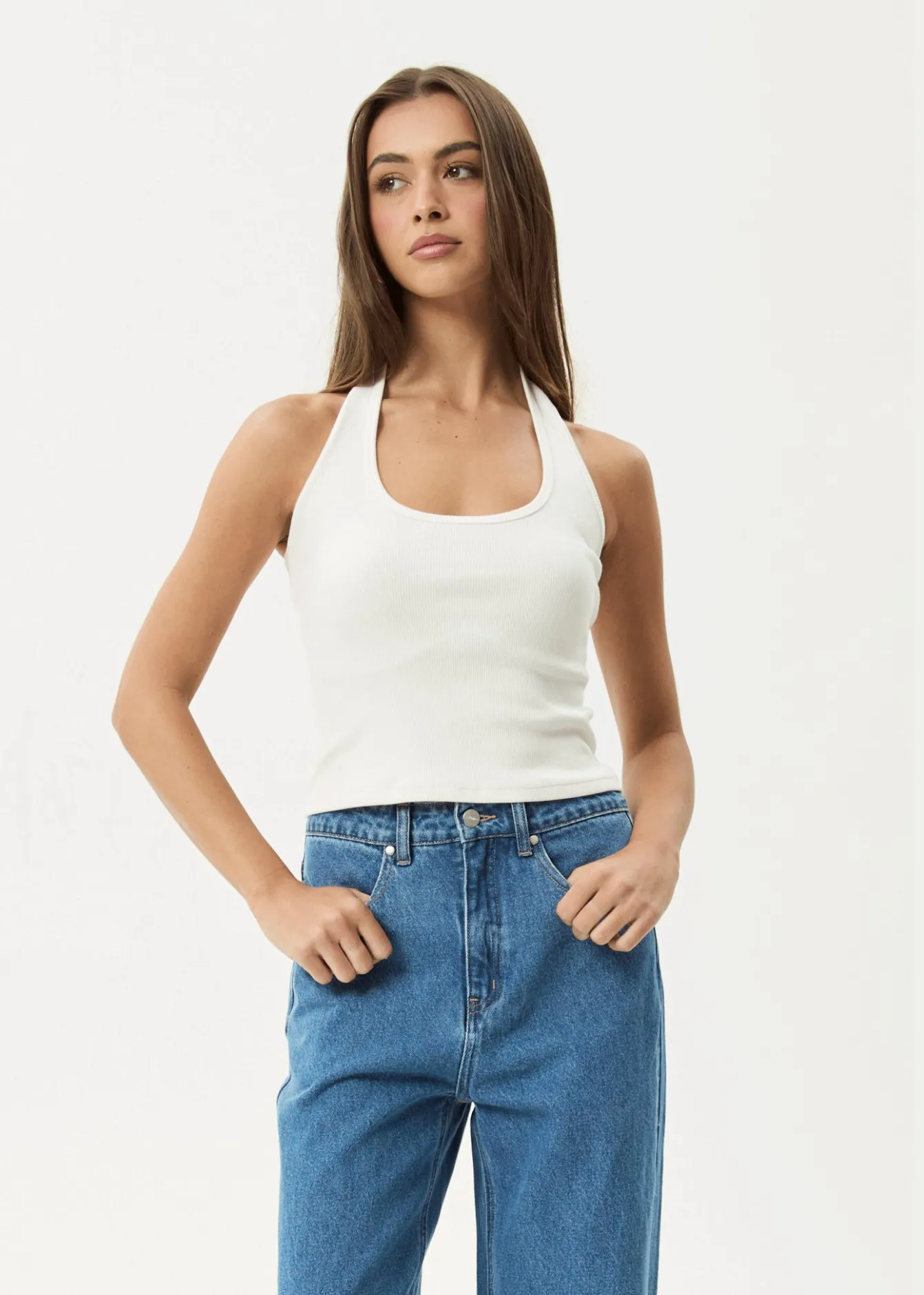 Sleeveless|Essentials<Afends Basis - Rib Halter White