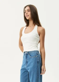Sleeveless|Essentials<Afends Basis - Rib Halter White