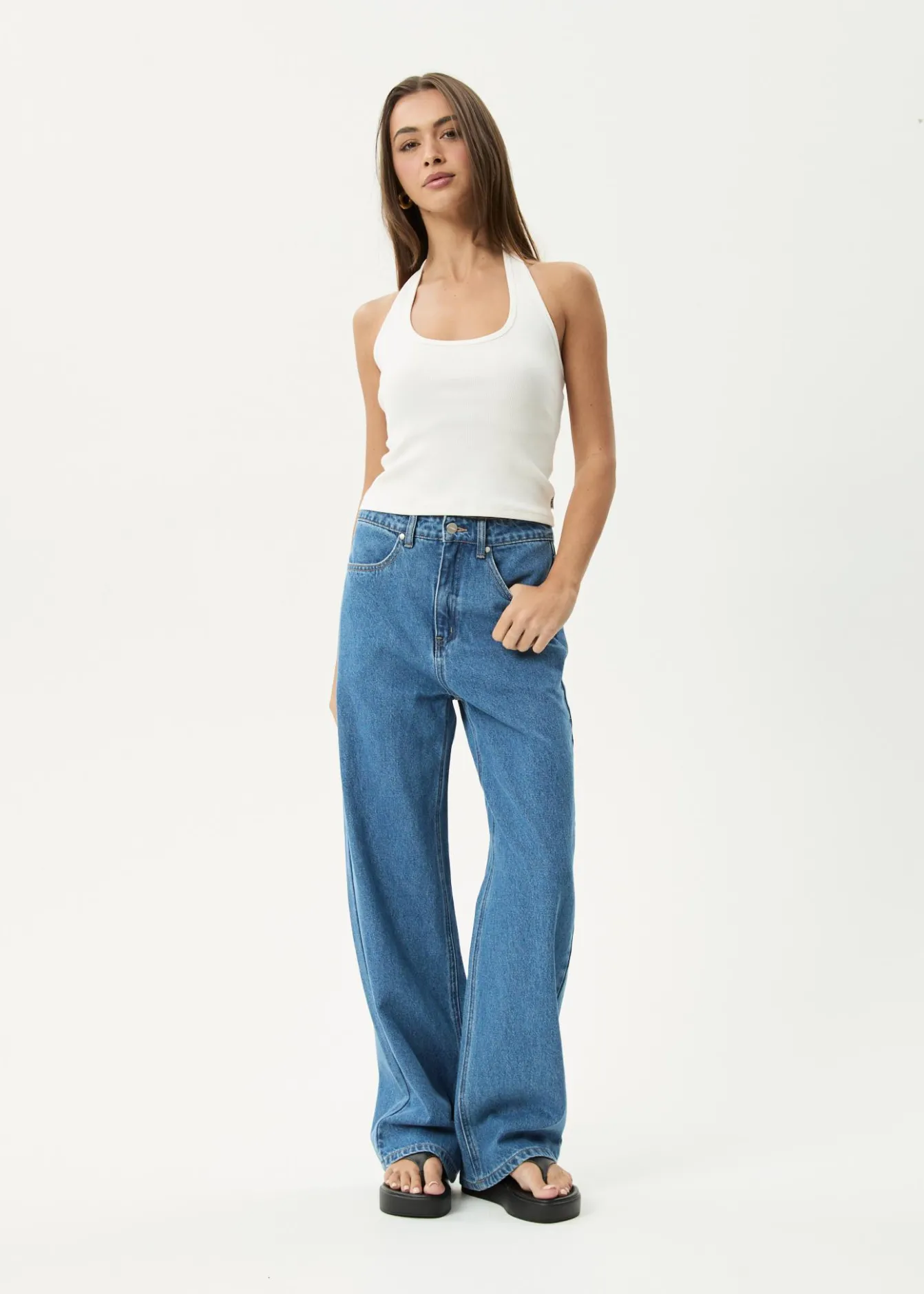 Sleeveless|Essentials<Afends Basis - Rib Halter White