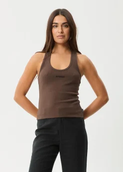 Sets & Co-Ords|Sleeveless<Afends Basis  - Rib Halter Coffee