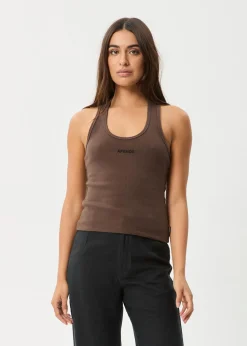 Sets & Co-Ords|Sleeveless<Afends Basis  - Rib Halter Coffee