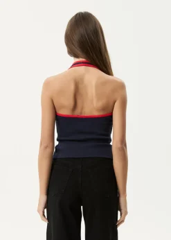 Sets & Co-Ords|Sleeveless<Afends Basis  - Rib Halter Navy / Tomato